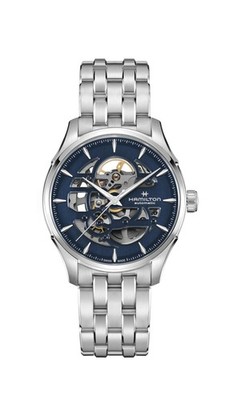 Unused HAMILTON Jazzmaster Skeleton H42535141 Blue Automatic Men Watch in Box