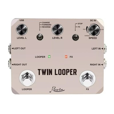 Rowin Twin Looper LTL-02 Gitarren-Effekt-Loop-Pedal umgekehrte Wiedergabe