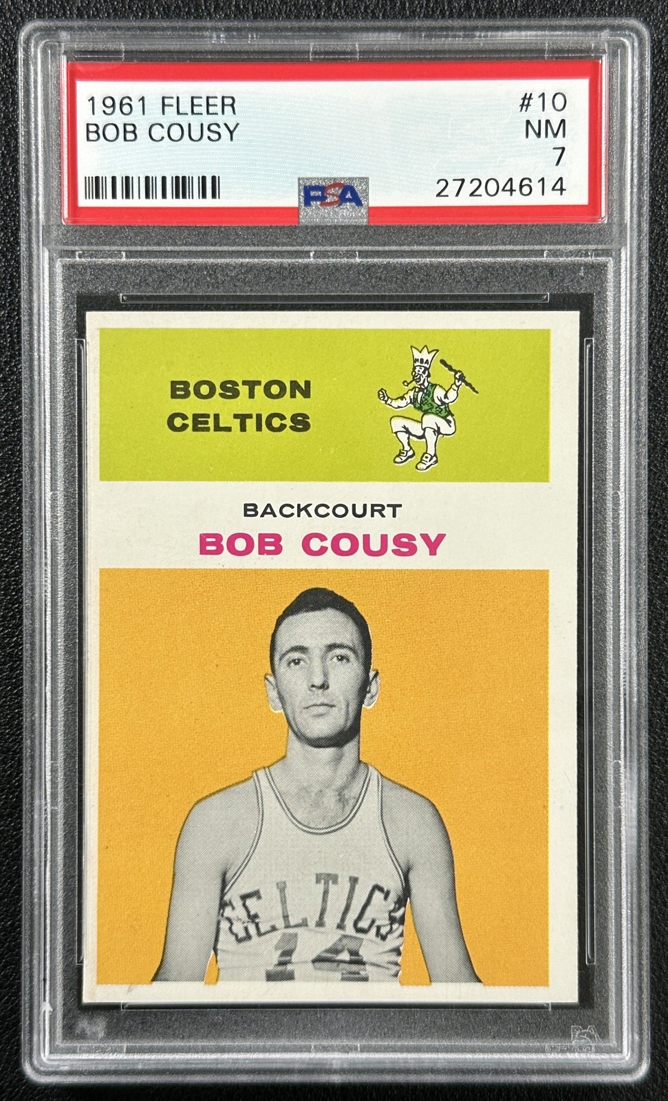 BOB COUSY PSA 7 1961-62 FLEER BASKETBALL #10 CELTICS 4614