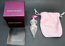 SIMON PEARCE Crystal CHELSEA OPTIC DROP Ornament in Gift Box with Hanger (N2)