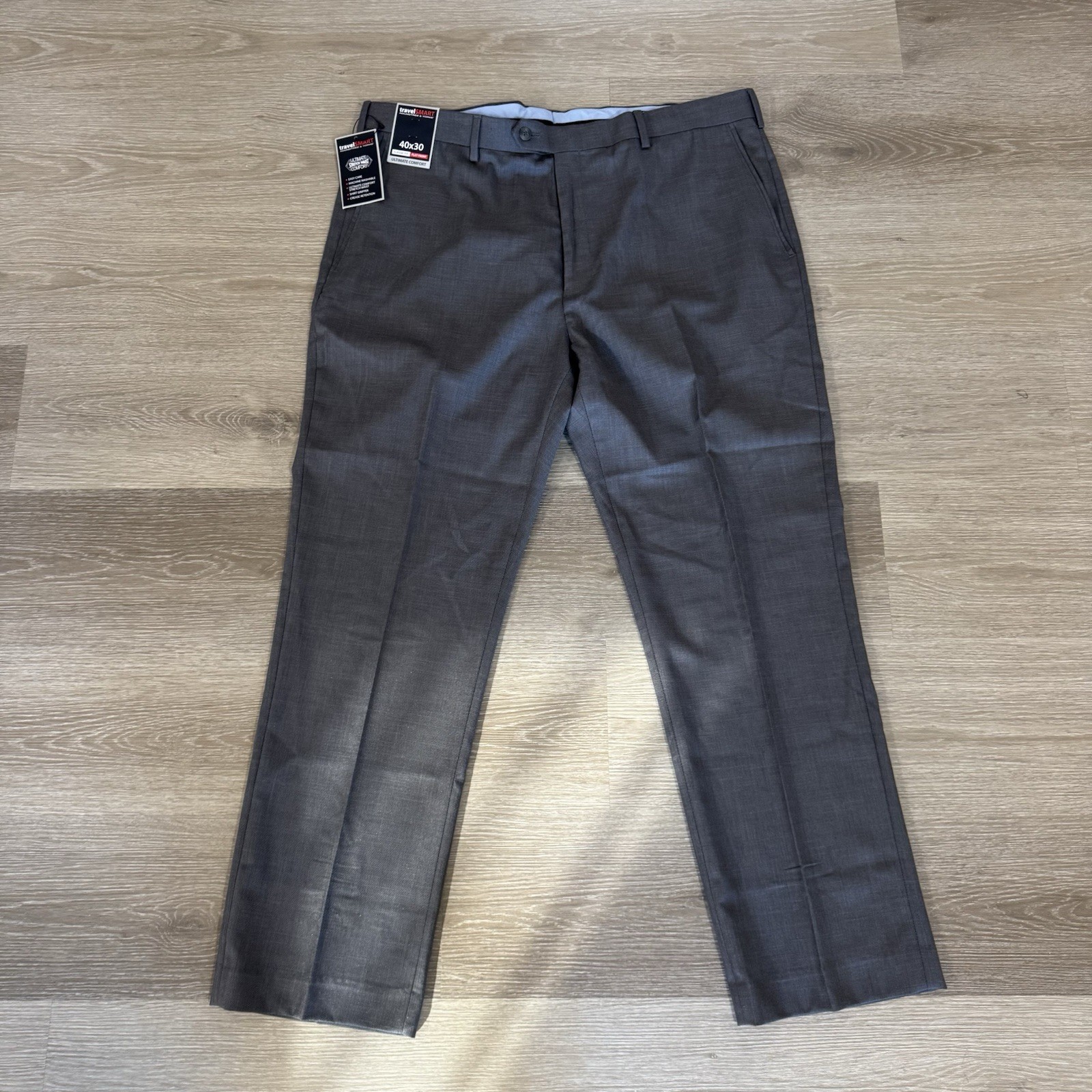 NWT Roundtree Yorke Travel Smart Ultimate Stretch Classic Flat Front Pants 40x30