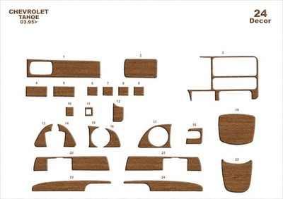 Wood Look Dash Trim Kit Chevrolet Tahoe 1995- Panel Trim Coating