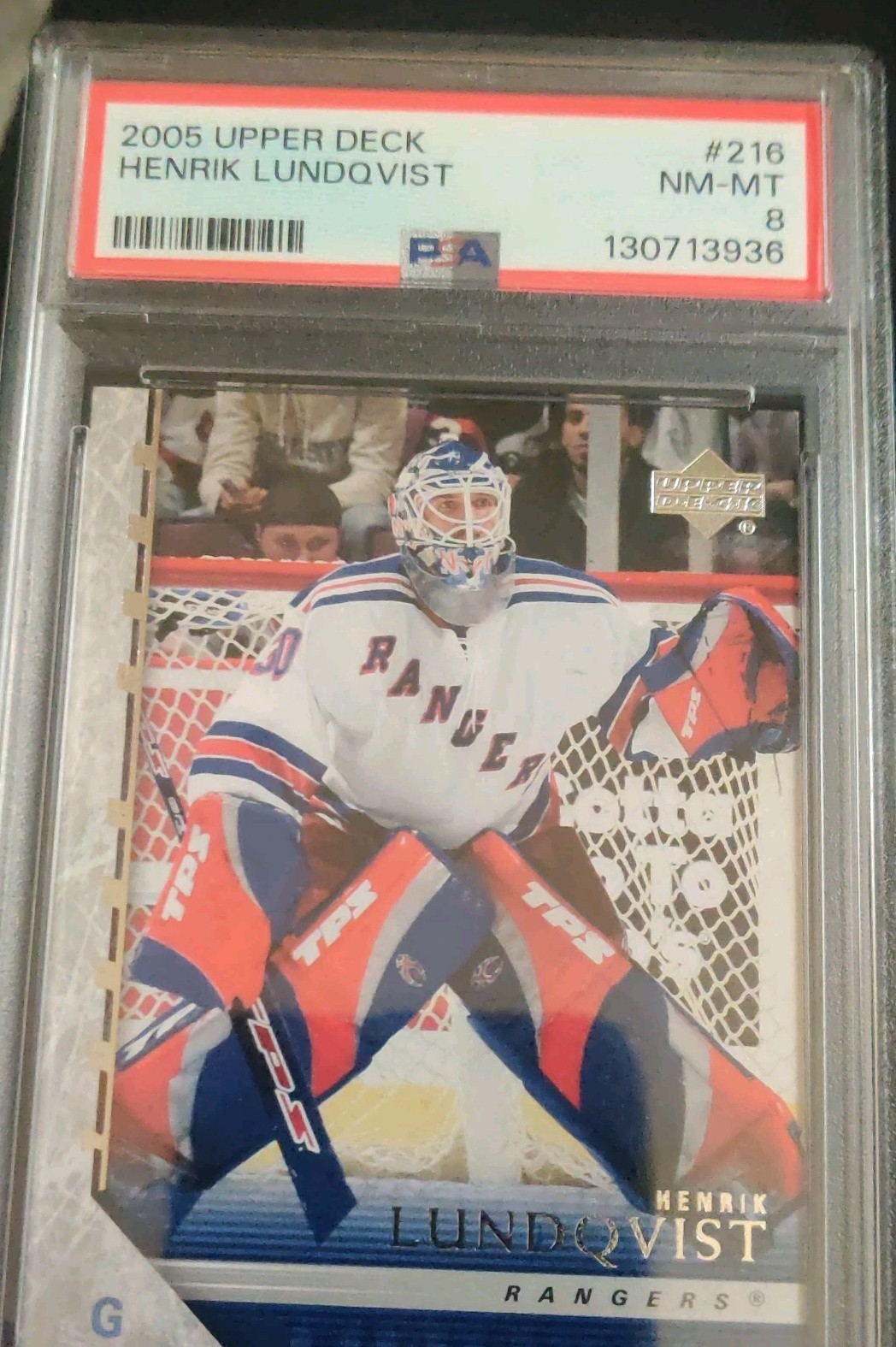 2005-06 Upper Deck - Young Guns Henrik Lundqvist #216 (RC) PSA 8