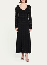 NWT Zimmerman Rhiannon Pointelle Black Maxi Dress Size 2P