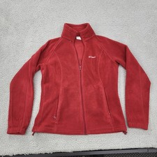 Columbia Jacket Womens Medium Full Zip Fleece Red Pockets