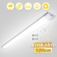 LED Batten Light Tube Strip Light Dimmable Daylight 4FT Office 120cm Linkable