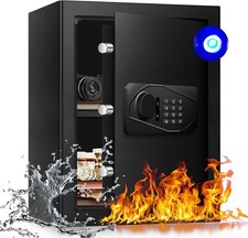 60L Large Fireproof Safe Box with Fireproof Document Bag, Personal Security Home