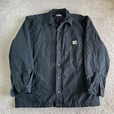Carhartt Chatfield Ripstop Jacket Men Size XL Black Snap Front Quilt Lined Work
