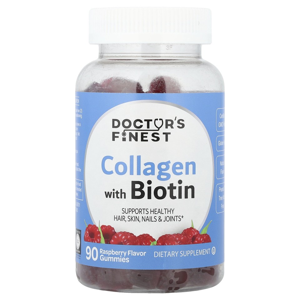 Collagen With Biotin Gummies, Raspberry, 90 Gummies