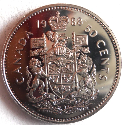 1988 CANADA 50 CENTS - AU/UNC PROOF LIKE Coin - Lot #B7