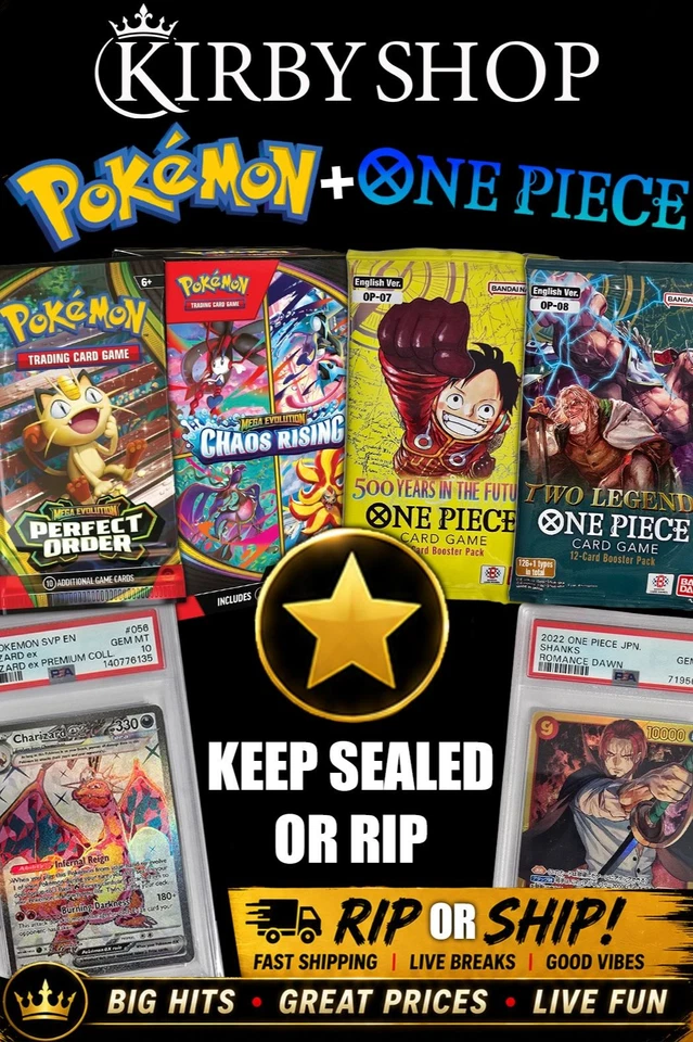 🔥Pokemon + One Piece Cards £1 Starts - Singles, Slabs, Packs & More!