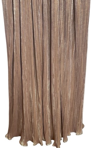 Abito vestito Ieena Mac Duggal taglia 8 oro metallizzato finto avvolgente spacco schiena aperta 26275 - Foto 12 di 14