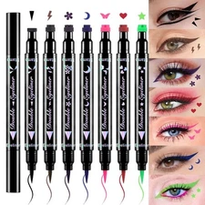 evpct 7Pcs Colored liquid Eye Liners Face 1 Count (Pack of 7), Set 01 