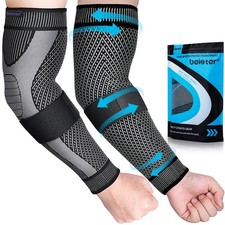 Compression Arm Sleeves with Elastic Strap for Men  Pairs , Elbow Braces, 2...