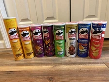 8 Lot  Pringles (7 5.5oz Cans + 1 7.1oz Can) Empty Cans