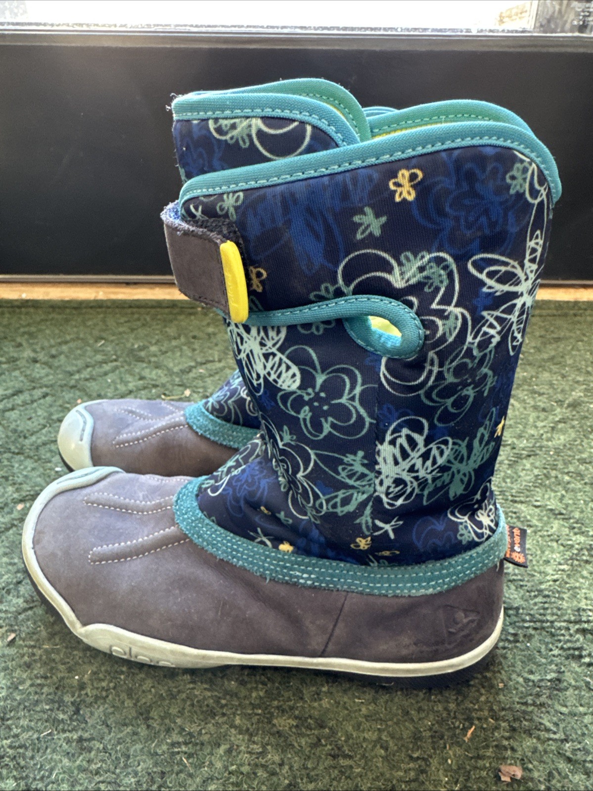 Plae Thandi Waterproof Boots Little Kids S13 Navy Blue Print
