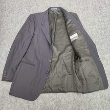 Vintage Yves Saint Laurent 100 Wool Blazer Jacket Men 38 Gray France Pinstripe