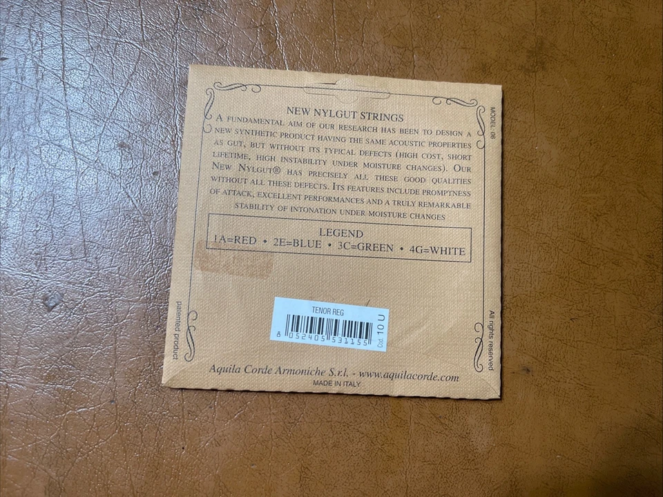 Aquila Tenor Ukulele Strings All Nylgut Tenor Regular 10U - Image 2 of 3