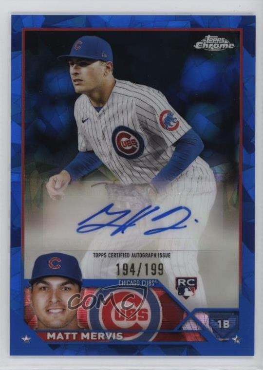 2023 Topps Chrome Update Sapphire Edition 194/199 Matt Mervis Rookie Auto RC fm0
