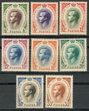 MONACO 1955-57 PRINCE RAINIER III 8 VALUE NEW MNH ** YVERT 421 / 426