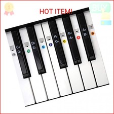 Color Piano Keyboard Stickers- Removable, Transparent, for White  Black Keys