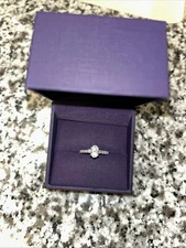 Lab created 14K White Gold Eng. Ring With Oval Brilliant VS1 1.04 CT Diamond.