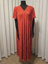 Mango Rust Red V-Neck Short Sleeve Maxi Dress