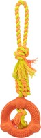 Trixie Spieltau Mit Ring, Spielzeug FüR Hunde Naturgummi Orange ø 12 Cm/41 Cm
