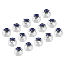 30Pcs M4x0.7mm Hex Nylon Inserted Self-Lock Nut Fastener 201 Stainless Steel