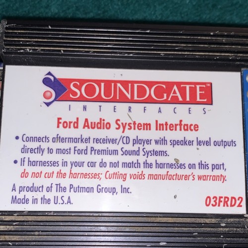 Soundgate Ford Audio System Interface Wire Harness Adapter 03FRD2