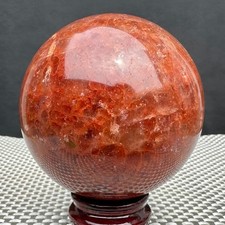 691G Rare strawberry crystal sphere polished ball healing decor
