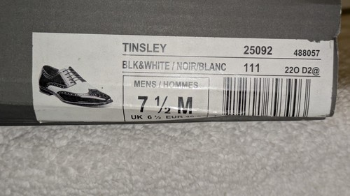 Herren Stacy Adams Tinsley Budapester Oxford Schuhe schwarz weiß Schnürschuhe Größe 7 1/2 - Bild 5 von 7