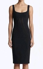 D&G BY DOLCE & GABBANA CREPE MINI DRESS Black Bodycon Vintage Sleeveless Sz M 6