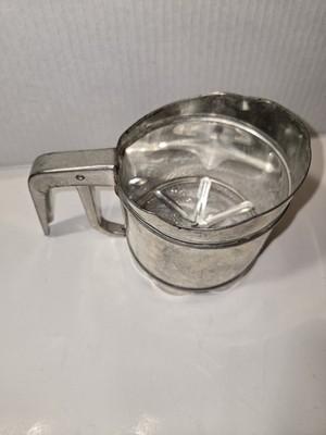 Foley Sift-Chine Triple Screen Metal Flour Sifter Vintage Kitchen Tool