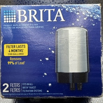 Brita Faucet Replacement Filter 2-Pack Carbon Fits Brita Systems 4 Months