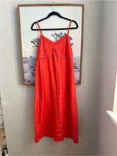 Old Navy Red Eyelet Midi Dress Size L Boho Summer