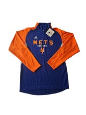 New York Mets Baseball adidas 1/4 Zip Pullover Blue Youth Size Large 14/16 NWT