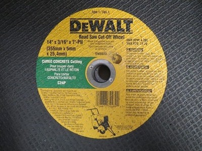 DeWalt DW8038 14'' Cured Concrete Road Saw Wheel 1 Piece