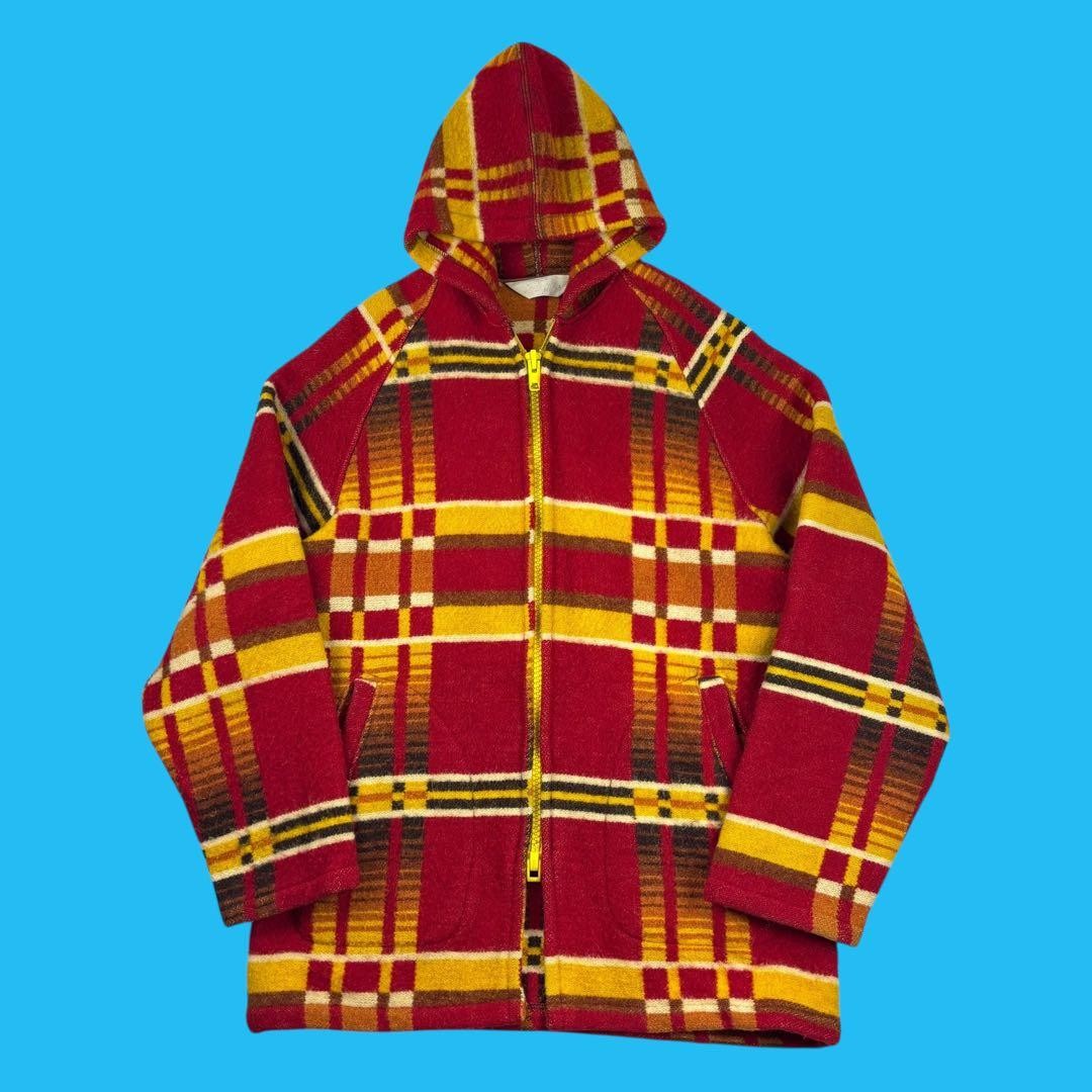 Woolrich 70s Native Pattern Wool Nylon Blanket Pa… - image 4