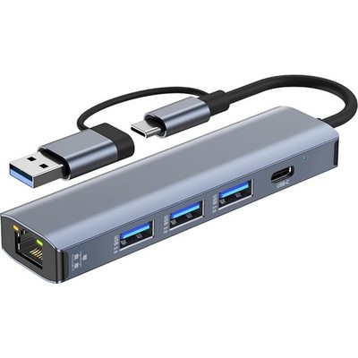 USB-C-Adapter mit 5-in-2-Multi-Port-Hub für vielseitige Anschlussmöglichkeiten