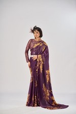 Premium Japanese silk satin saree: office classy wear saree, gift for her.