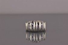 Sterling Silver 12mm Tapered Rippled Ribbed Solid Band Ring 12g 925 Mex Sz: 7