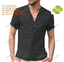 Mens Kurta Traditional Wear Cotton Shirt Kurta Mens Wear Half Sleeve Kurta