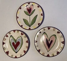 Tika Home ETC, Inc 8 " Round Ceramic Heart Plates Set Of 3