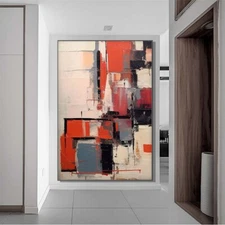 Hand-Painted Modern Abstract Oil Painting On Canvas Black Art Picture Home Decor