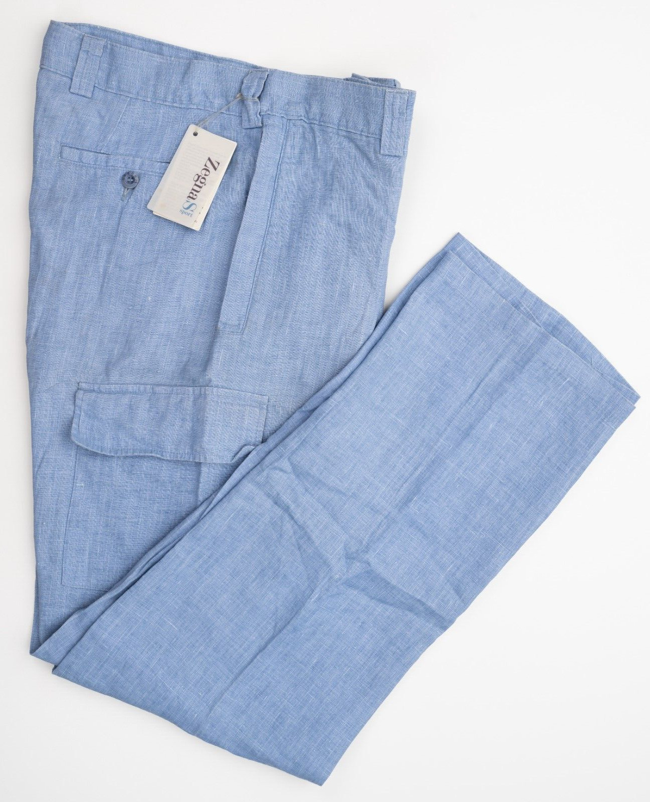 Синие льняные брюки-карго ZEGNA SPORT Regular Fit Пляжные легкие 31 (EU 44)