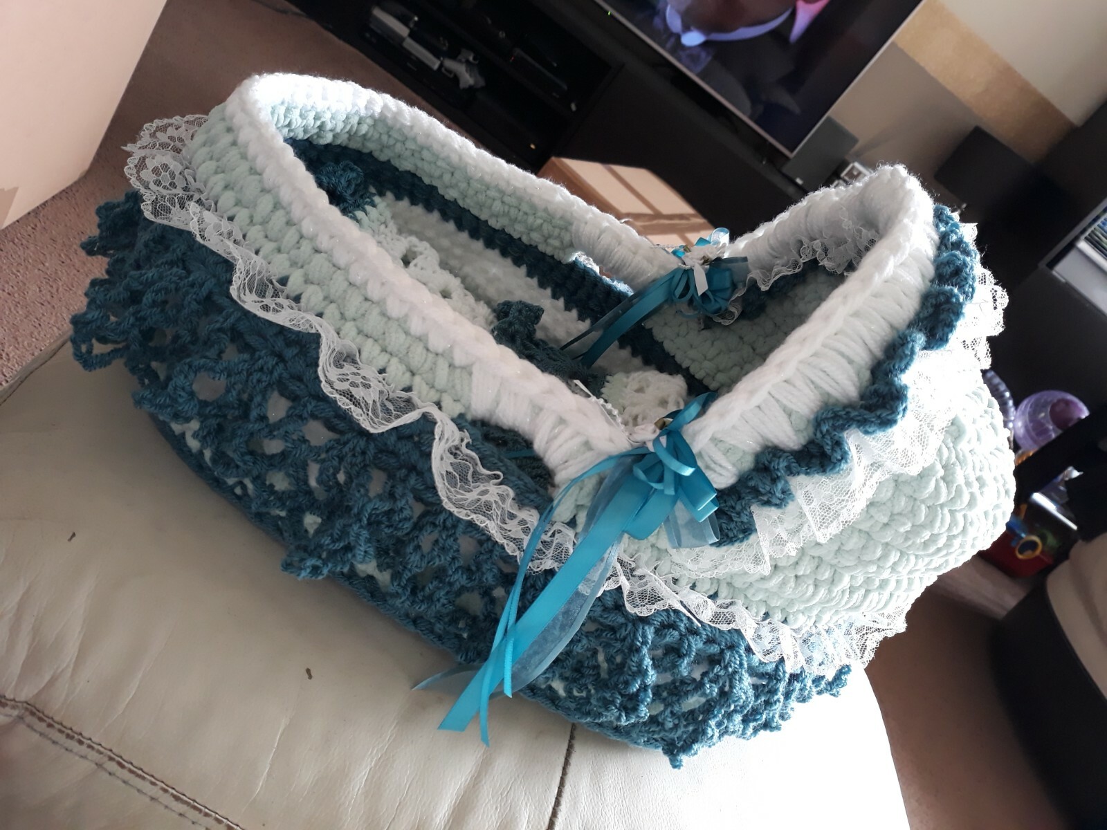 Micro Preemie Prem Reborn Baby Doll Ooak Moses Basket with Pillow and