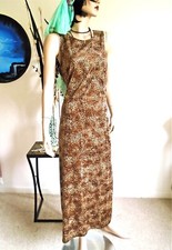 BNWOT Velvet Maxi Dress Ankle Grazer Split Animal Print Festival Cruise 14