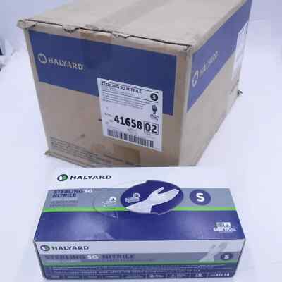 2500 Halyard 41658 Sterling SG Nitrile Powder Free Exam Gloves Non-Latex SMALL