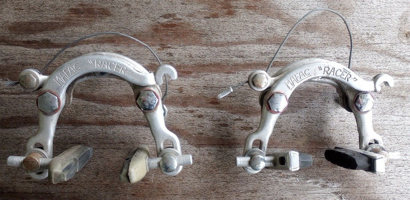 VINTAGE MAFAC RACER BICYCLE CENTERPULL F/R BRAKE SET 61 MM CENTER